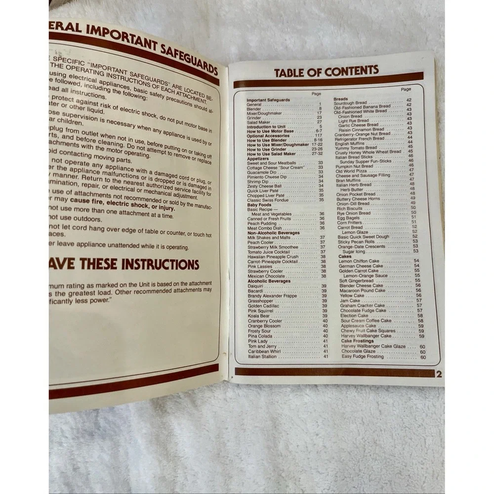 Vintage 1984 Oyster Kitchen Center Cookbook Instruction Manual